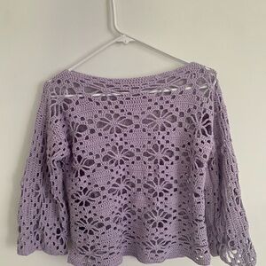 Purple Crochet Sweater